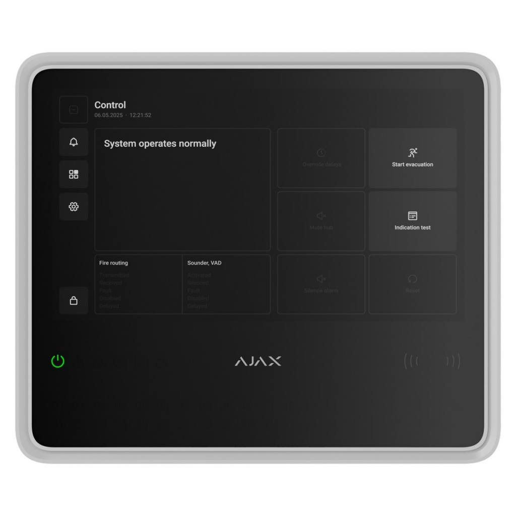 Ajax EN54 Fire Hub, bílá