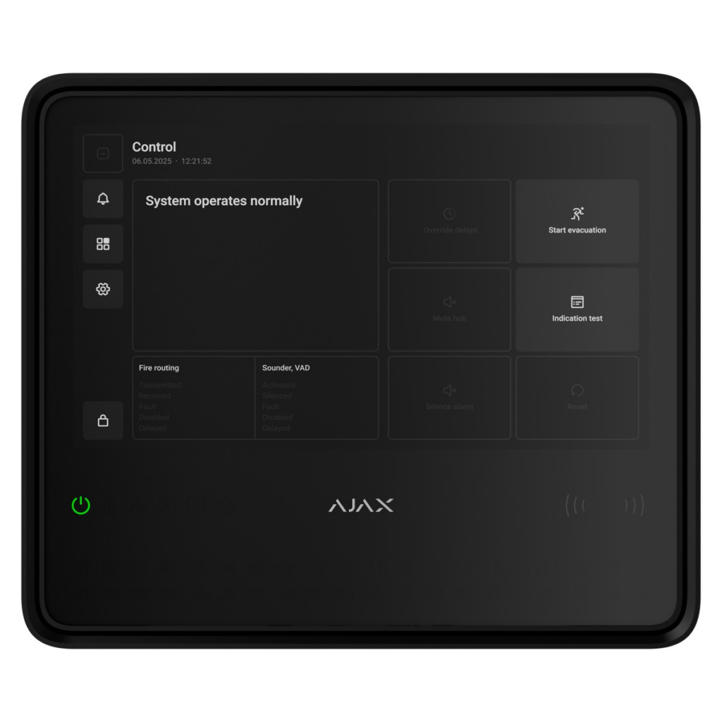 Ajax EN54 Fire Hub, černá