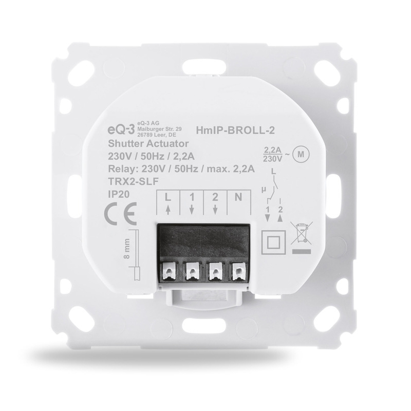 Homematic IP Roletový akční člen — zápustná montáž — HmIP-BROLL-2