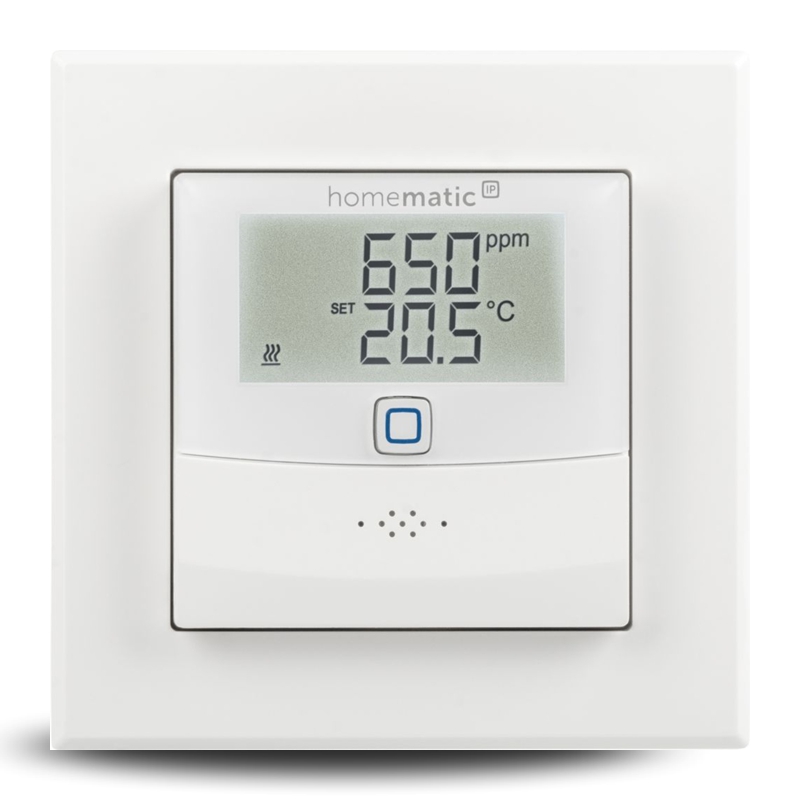 Homematic IP Drátový CO2 senzor s LC displejem — HmIPW-SCTHD