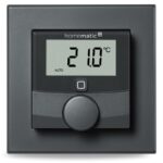 Homematic IP Drátový termostat se senzorem vlhkosti, antracit — HmIPW-WTH-A