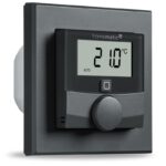Homematic IP Nástěnný termostat se senzorem vlhkosti a spínaným výstupem 230V – zápustná montáž, antracit — HmIP-BWT