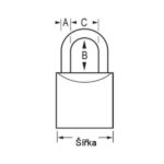 Visací mosazný zámek Master Lock na klíč 4150 — 50mm