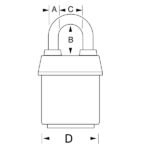 Visací zámek Master Lock PRO se zapuštěným třmenem — 54mm
