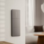 Ajax CenterButton (1-gang) vertical — Středové tlačítko, vertikální instalace, slonová kost