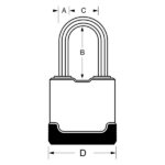 Visací zámek z vrstvené oceli  — Master Lock Excell — 48mm (2 ks / blistr)